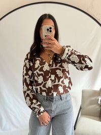 Blouse motifs chocolat - Elodie