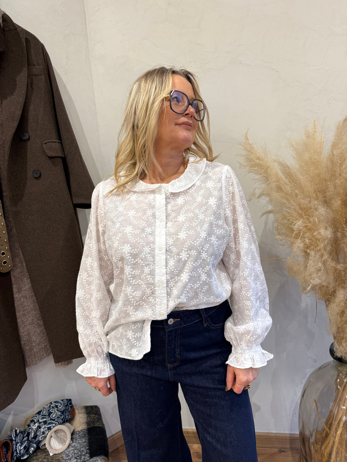 Blouse broderie blanc GT - Milo