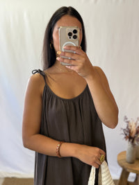 Robe longue gaze marron - Vic