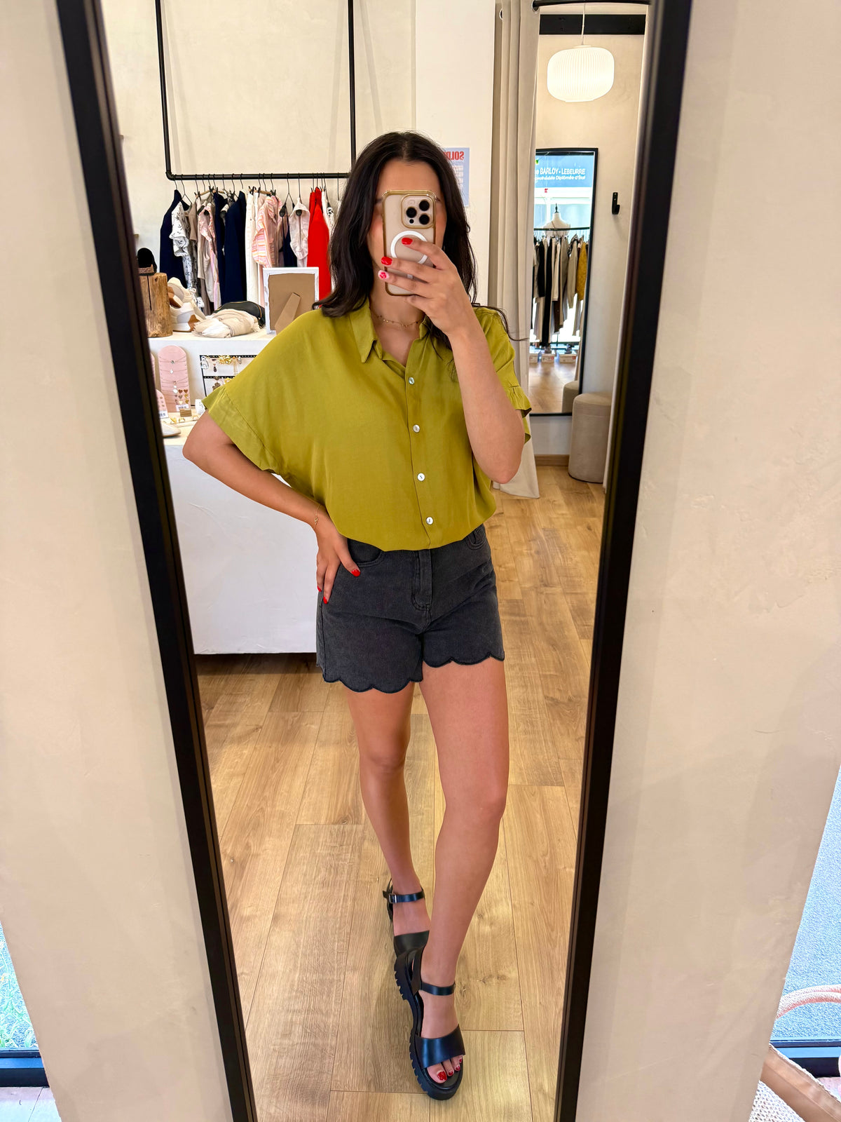 Blouse olive - Emilie