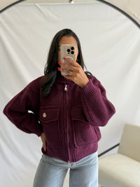 Veste maille - Prune