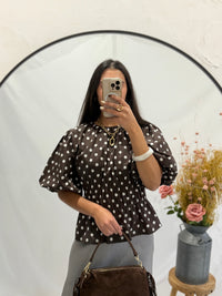Blouse à pois choco - Manon