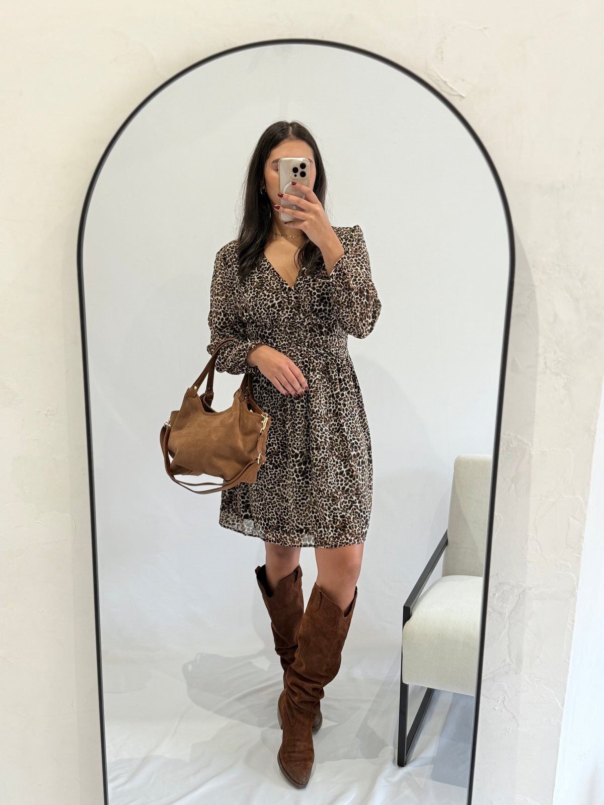 Robe courte marron - Elisa