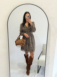 Robe courte marron - Elisa