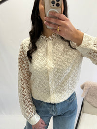 Blouse dentelle beige - Léo