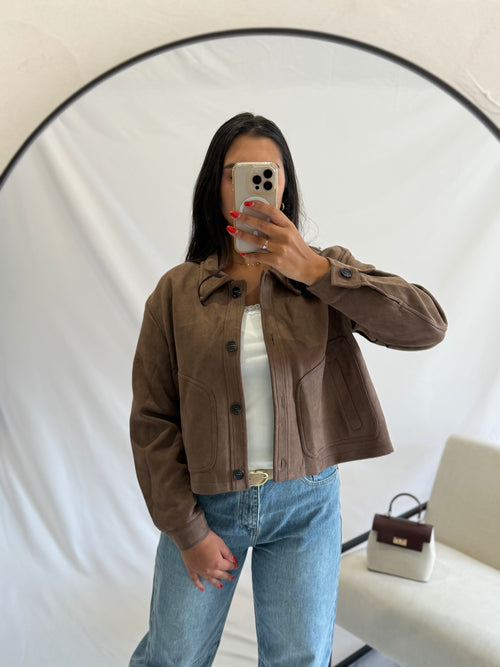 Veste courte suédine - Brown