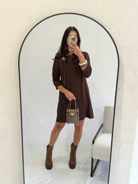 Robe courte marron - Eloane
