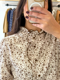 Blouse motifs marron - Elisa