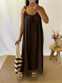 Robe longue gaze marron - Vic