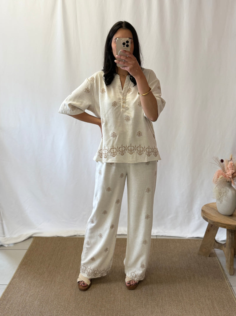 Pantalon écru lin - Vivo