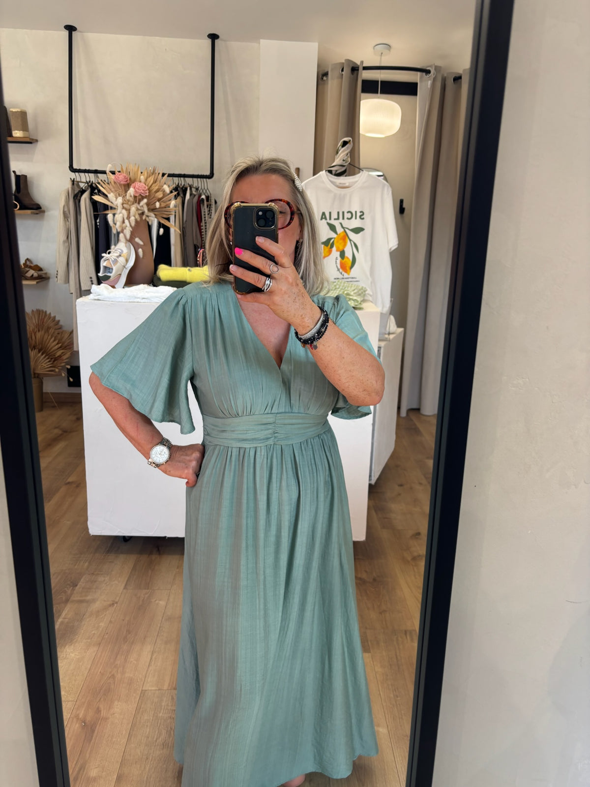 Robe longue vert d’eau - Émile