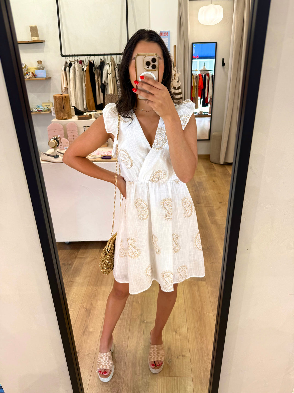 Robe motifs beige - Ava