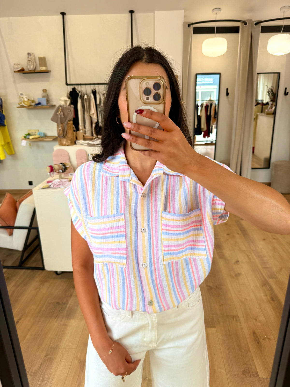 Blouse gaze de bleu - Enzo