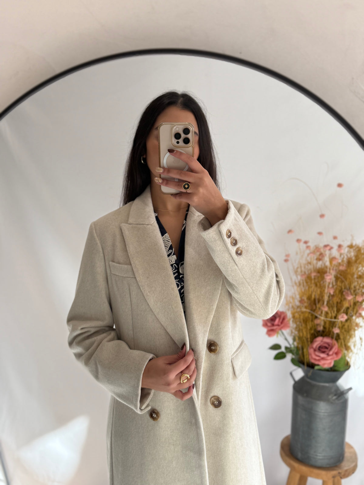 Manteau long écru- Polio