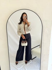 Blouse motifs marron - Inès