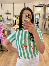 Tee shirt rayure vert - Nina