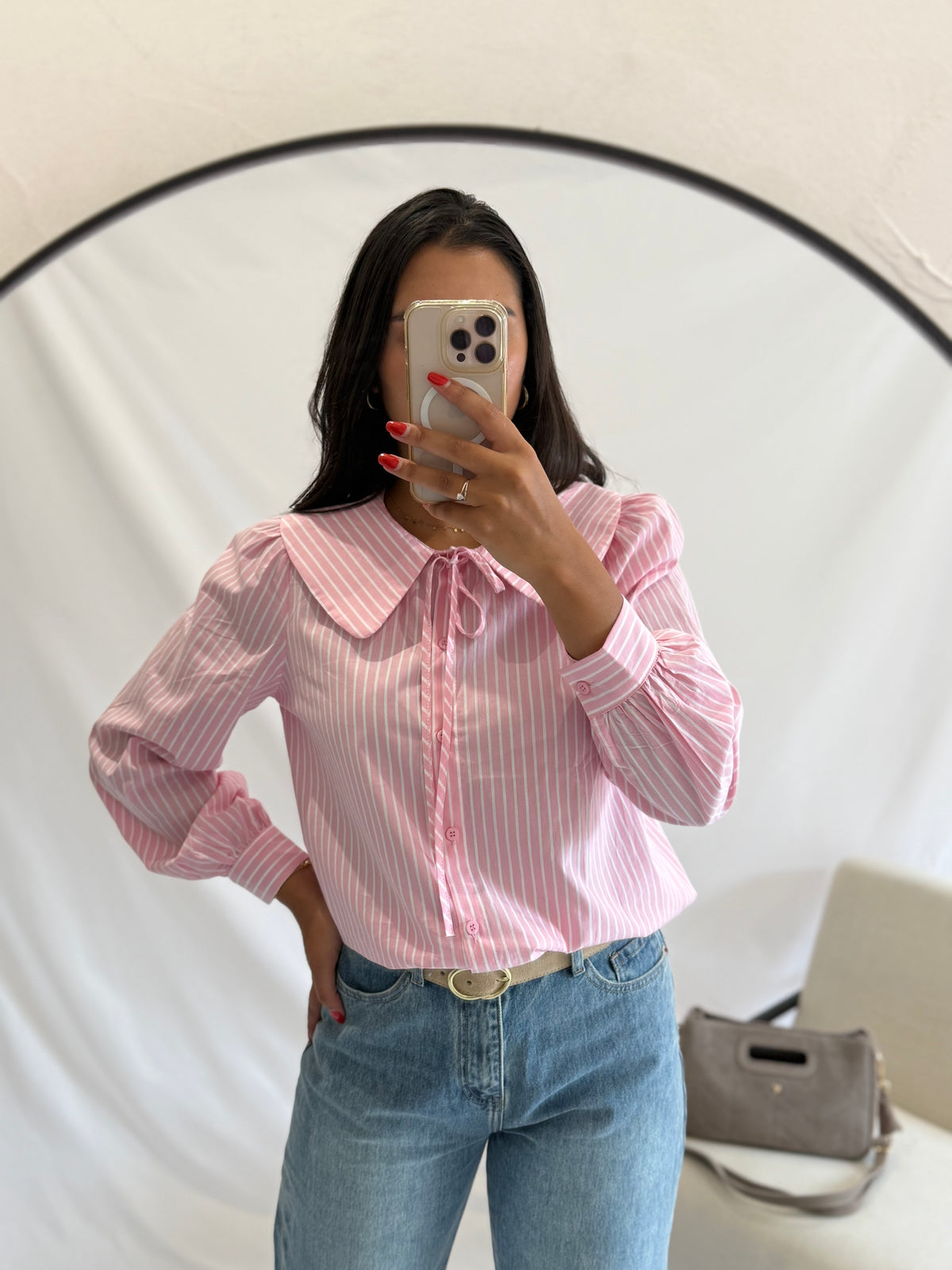 Blouse rayure rose - Rosie