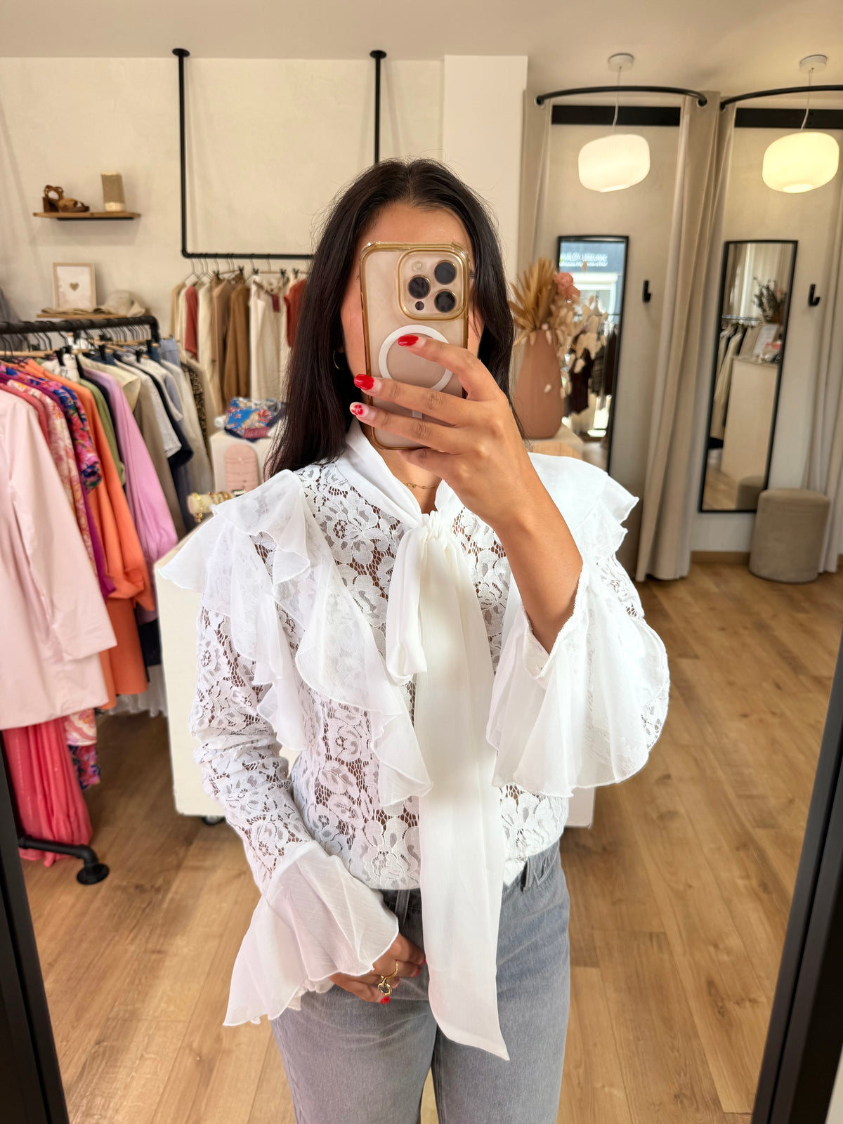 Blouse dentelle blanc - Agatha