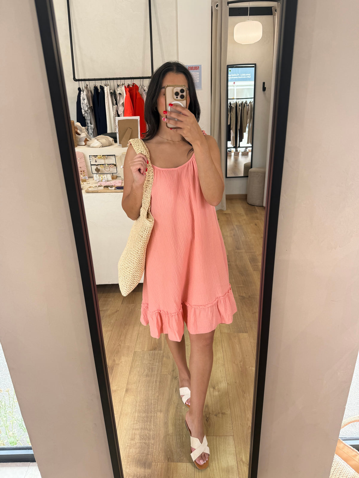 Robe courte saumon - mina