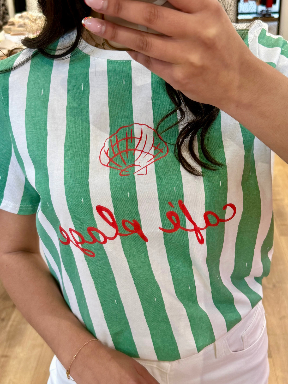 Tee shirt rayure vert - Nina