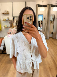Haut broderie beige - Victor