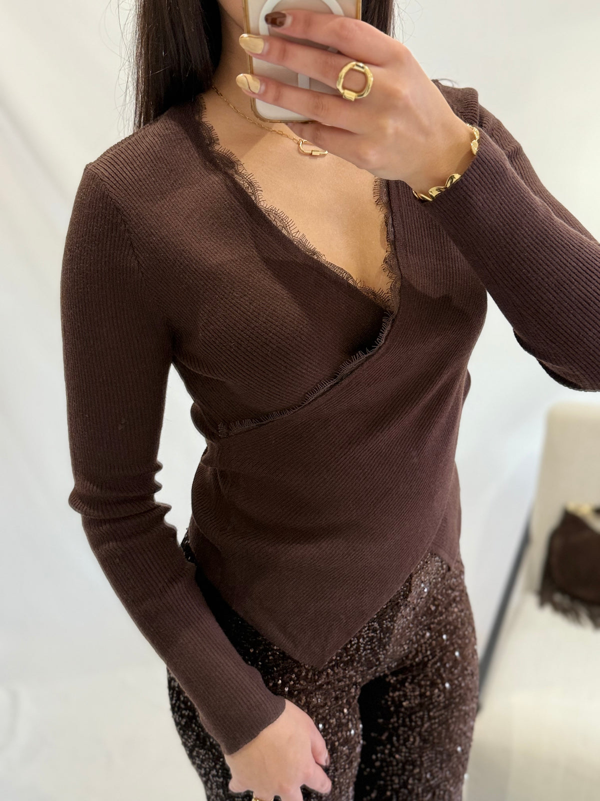 Haut choco dentelle - Oris