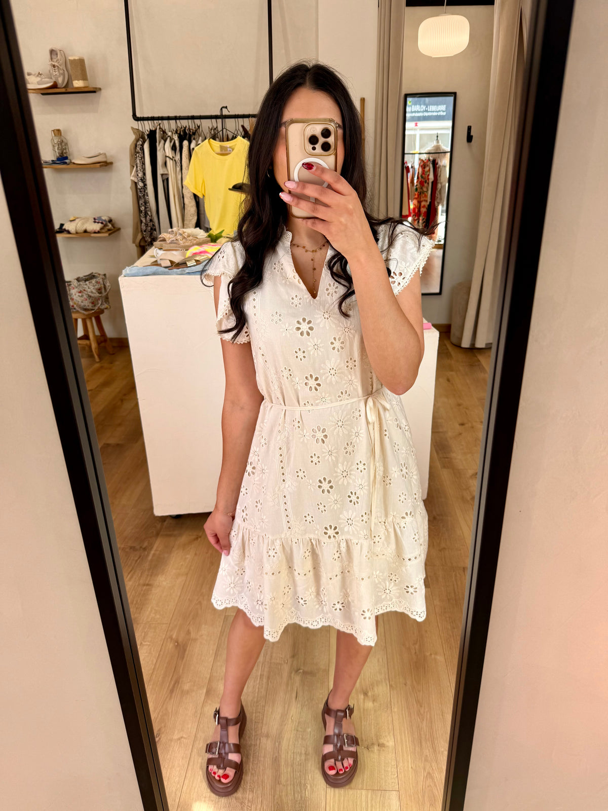 Robe blanc broderie - Léo