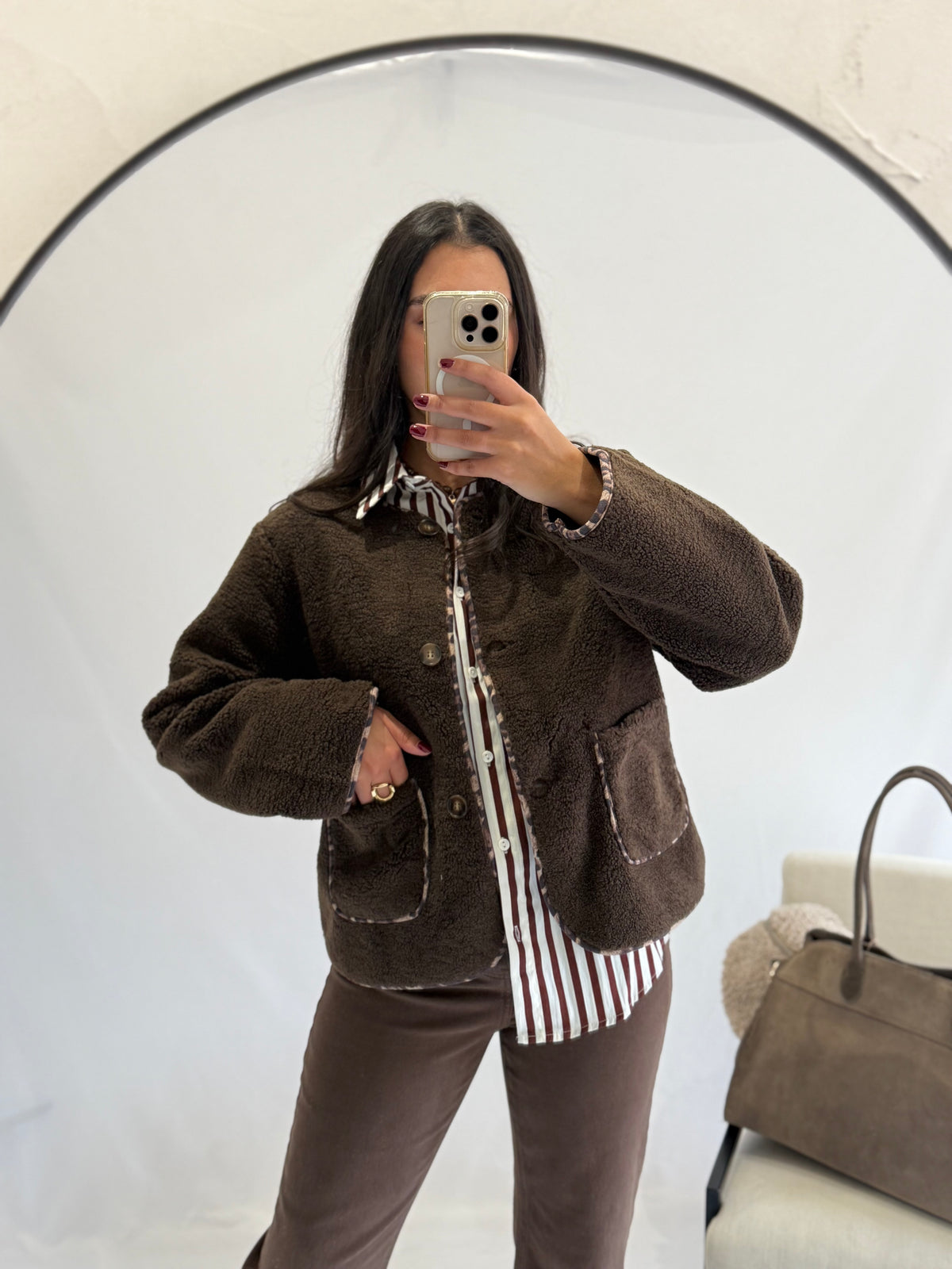 Veste moumoute choco - Léopard