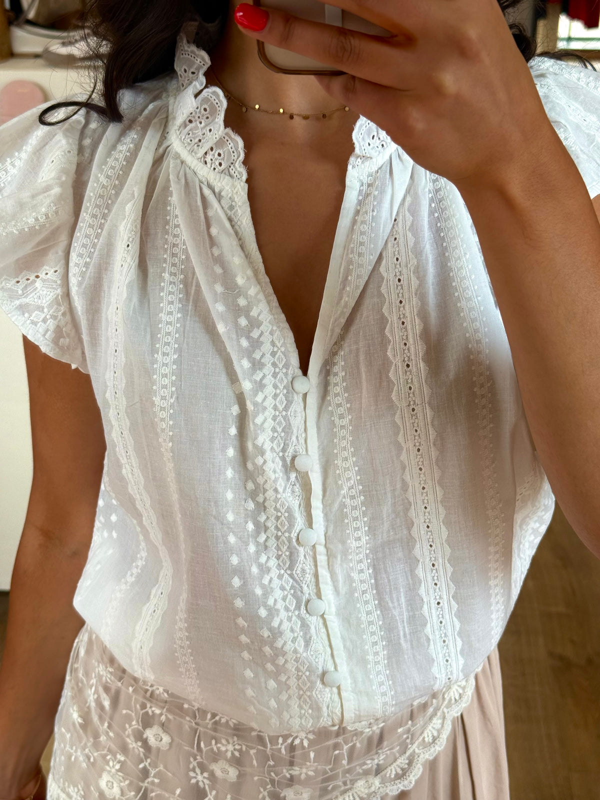 Haut broderie blanc - Eliot