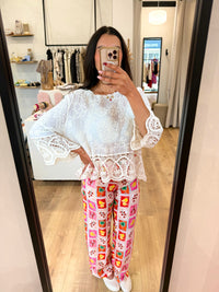 Haut Beige Broderie - Ema
