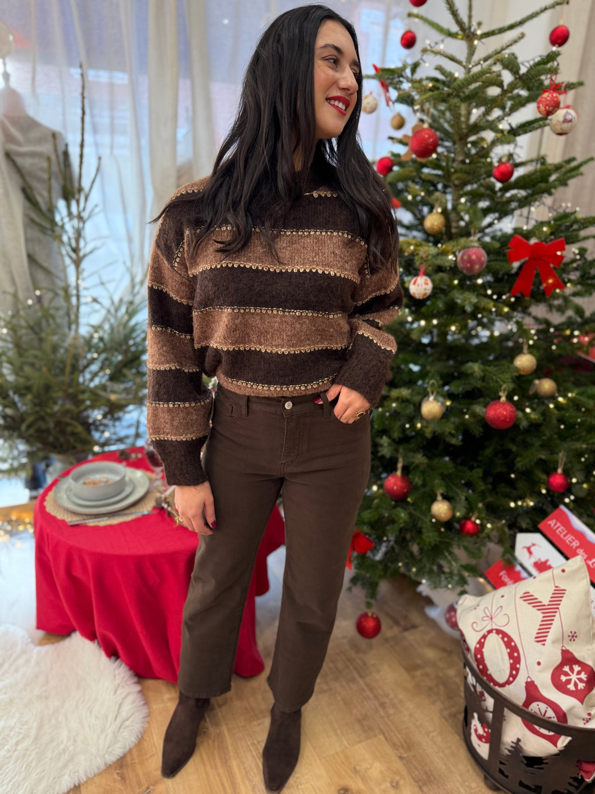 Pull coffee rayure - Arthur