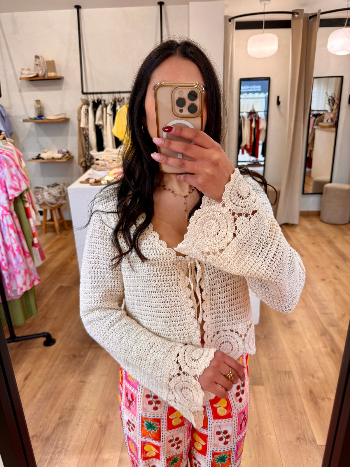 Gilet crochet beige - Malo