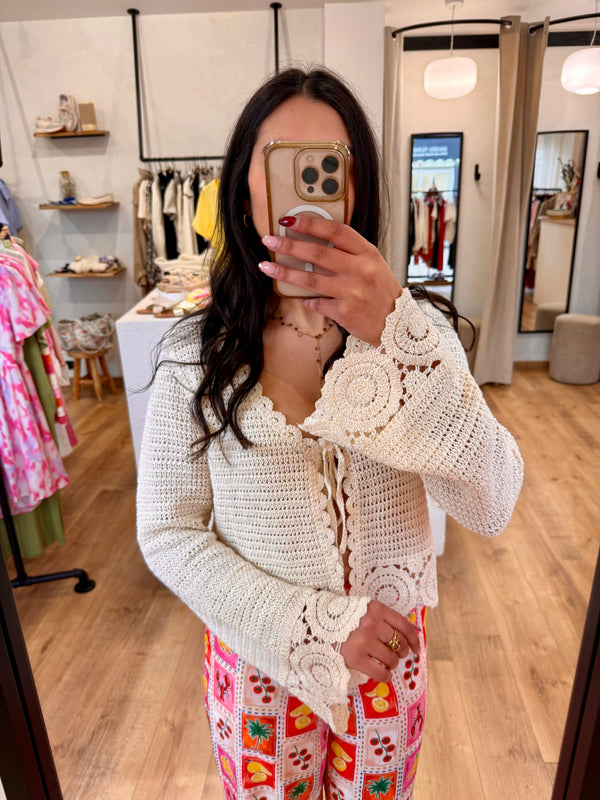 Gilet crochet beige - Malo
