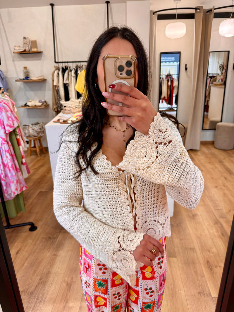 Gilet crochet beige - Malo