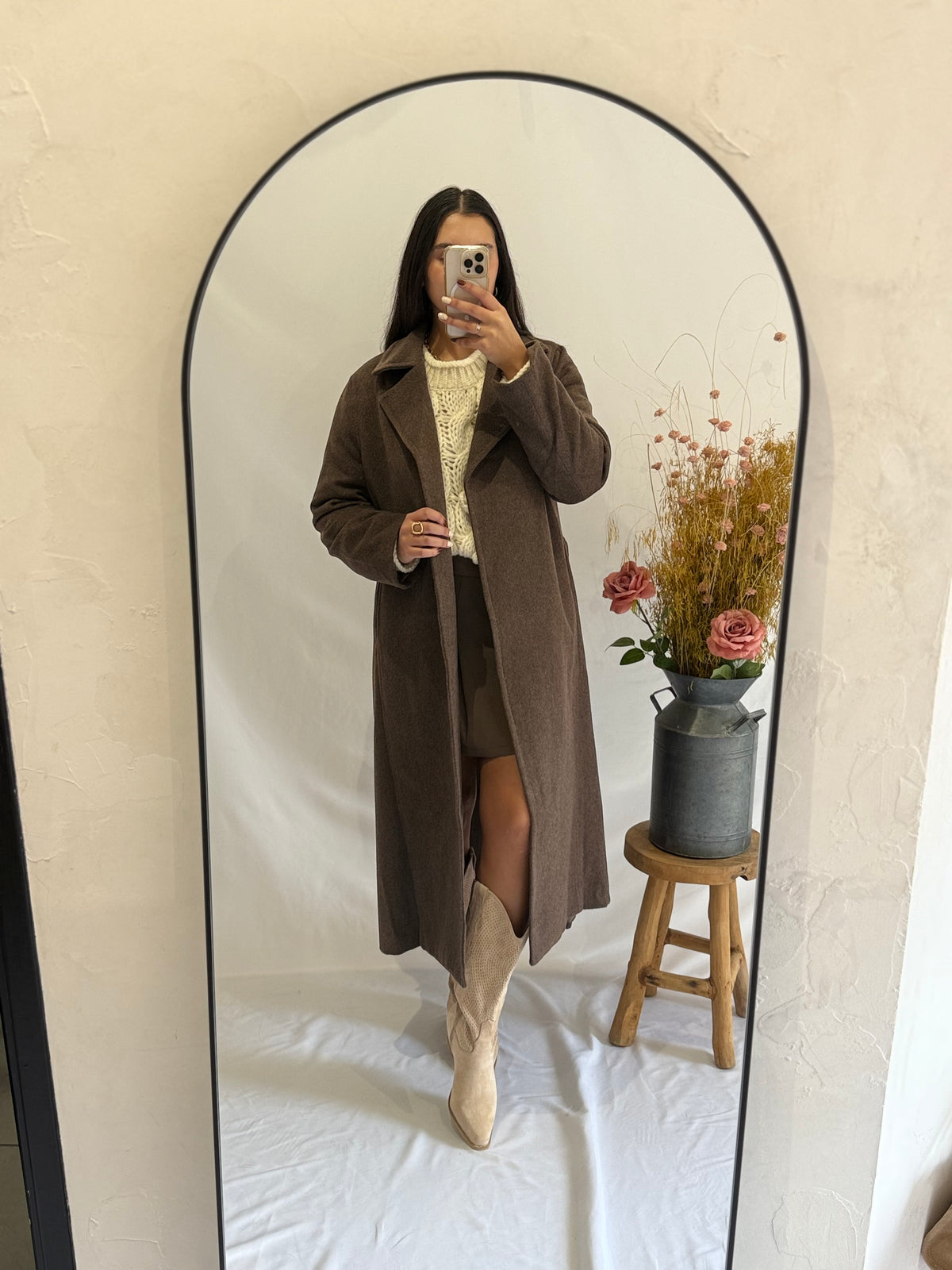 Manteau long coffee - Lio