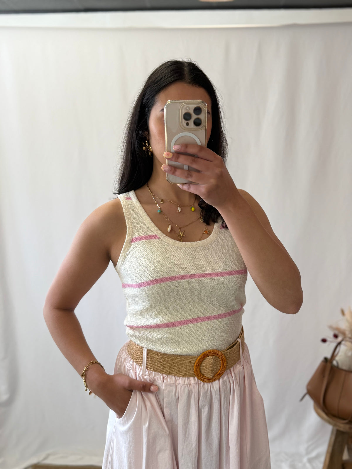 Top rayure rose - Alex