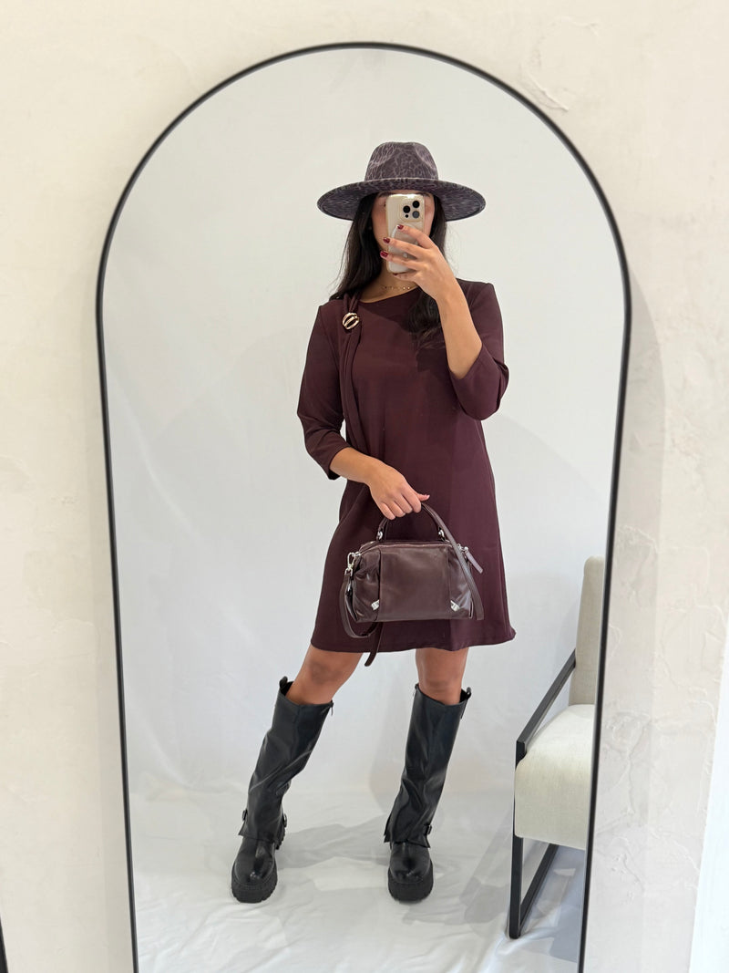 Robe courte prune - Eloane