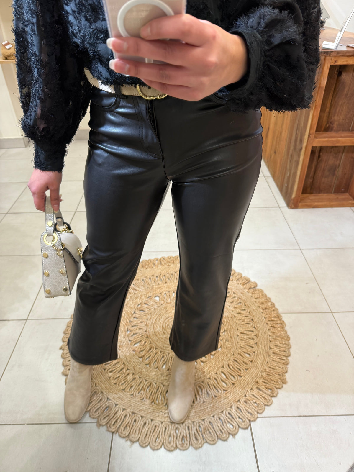 Pantalon Cuir Noir - Solange