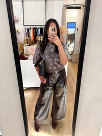 Pantalon simili marron - Marius