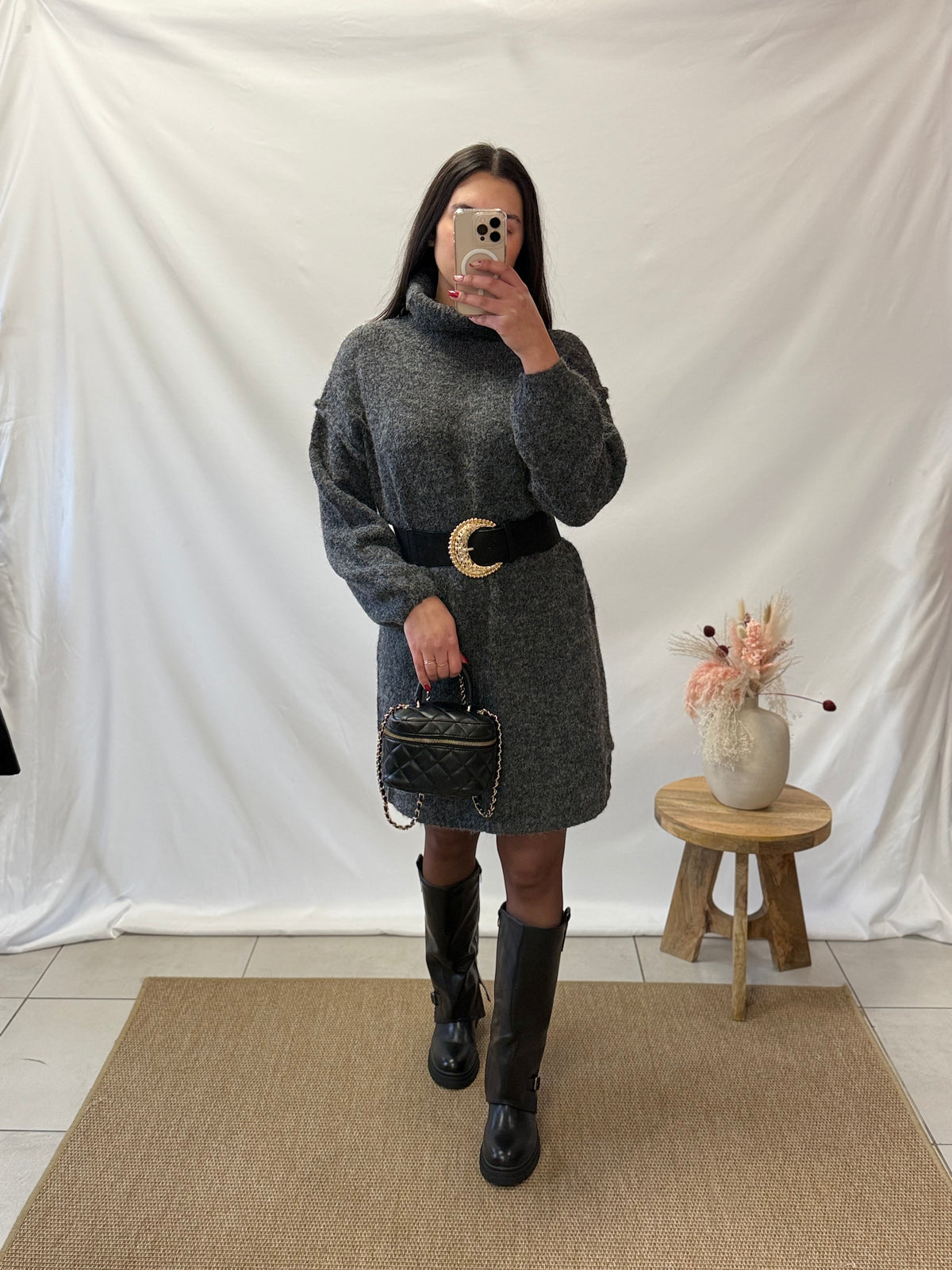 Robe pull gris foncé - Gulia