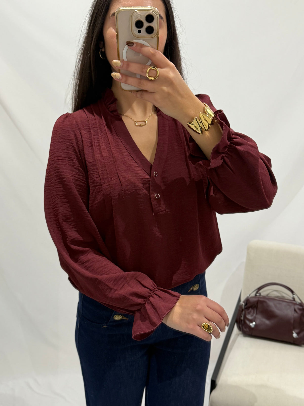 Blouse bordeaux - Astrid