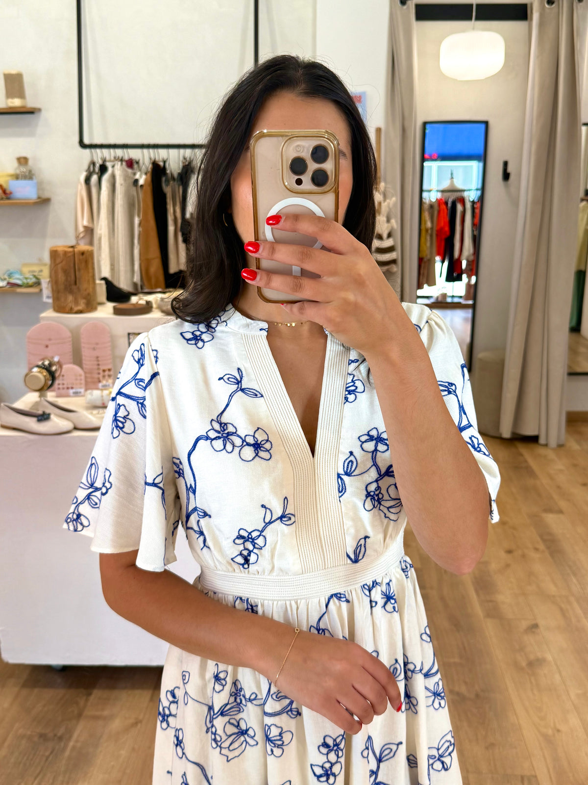Robe motifs blanc - Ninon