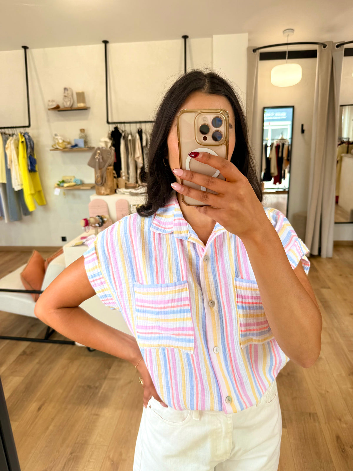 Blouse gaze de bleu - Enzo