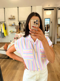 Blouse gaze de bleu - Enzo