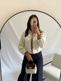 Blouse motifs marron - Inès