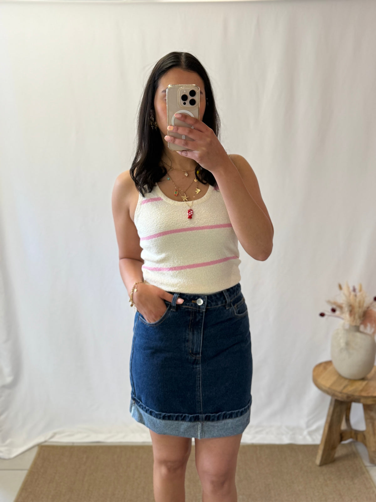 Top rayure rose - Alex