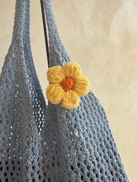 Sac crochet bleu ciel- Fleur