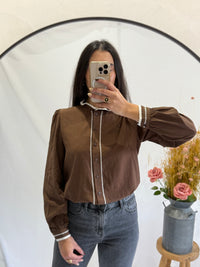 Blouse brodée choco - Louna