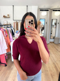 Pull alpaga bordeaux - Emma
