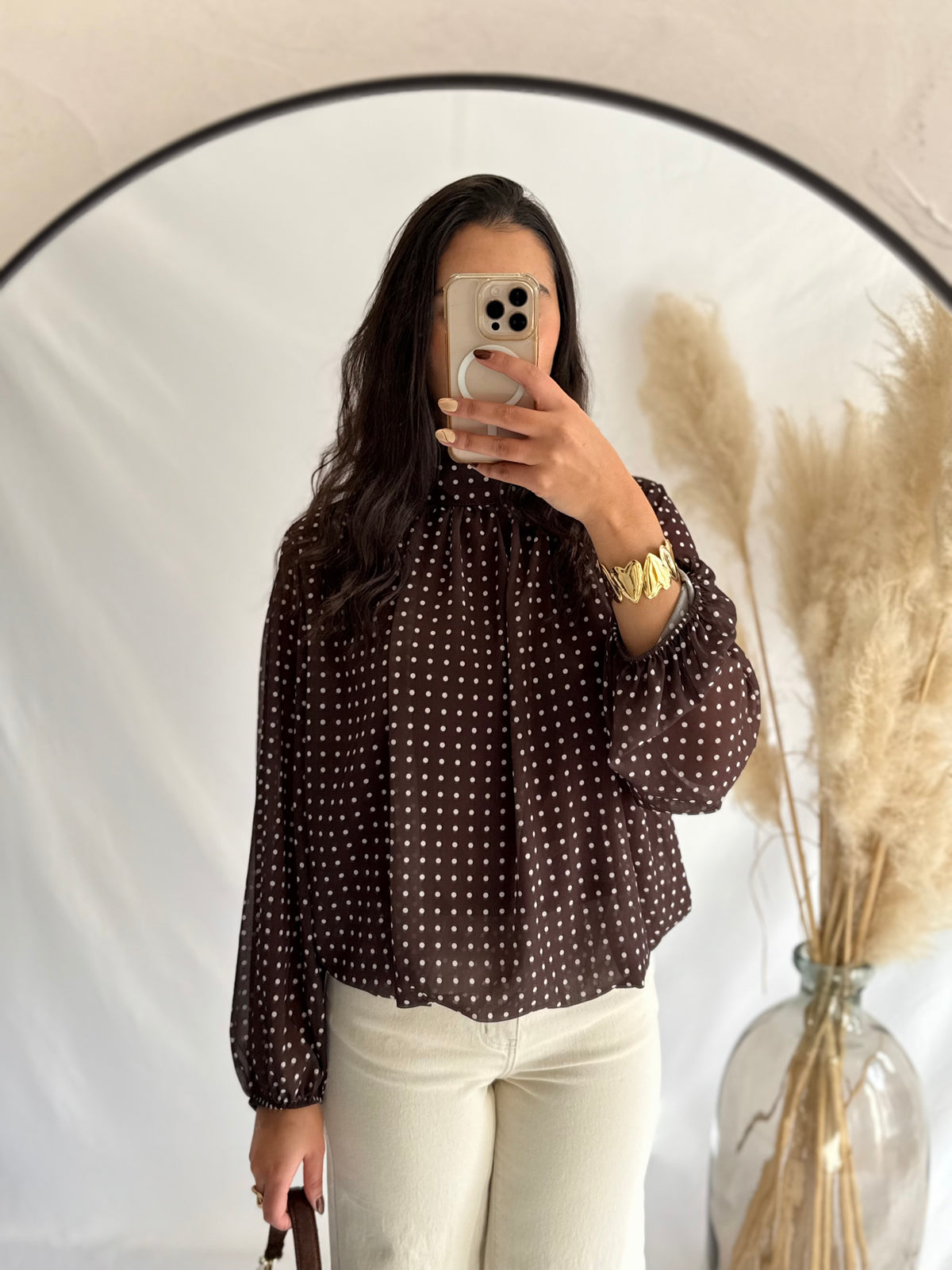 Blouse à pois choco - Opia